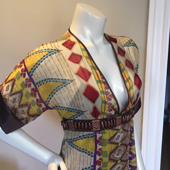 NWOT Beautiful 100% Silk Colorful Dress - Picture 4 of 5